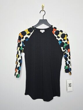 Disney x LuLaRoe Minnie Mouse Randy Raglan Tee Size XSmall NWT